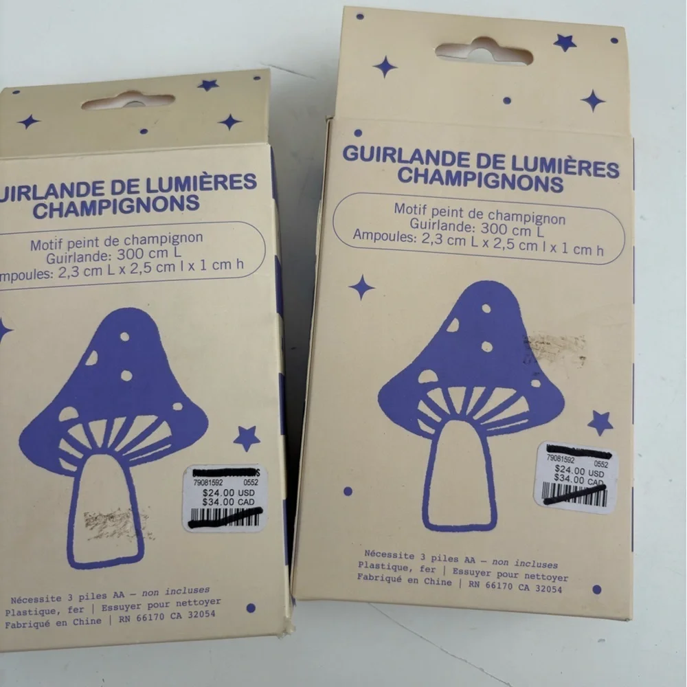Lot of 2 Urban Outfitters Mushroom String Lights